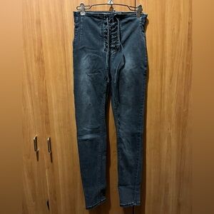 Women's Free People Black Lace-Up Jeans Size 25